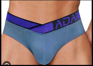 Men's Blue Briefs with Contrast Waistband