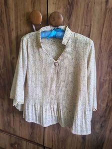 Vintage Floral Pleated Blouse