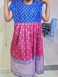 Beautiful Blue & Pink Ethnic Gown