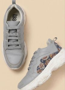 Stylish Grey Floral Sneakers