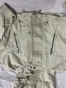 bershka Stylish Beige Utility Jacket