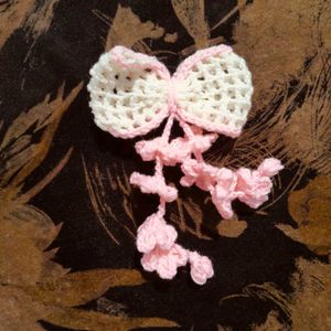 Crocheted Bow Hair Clip