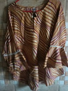 Patterned Brown Tunic Top bust 46,length 30 inch