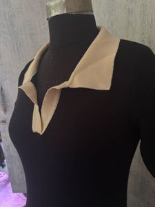 Black Polo Collar Knit Dress