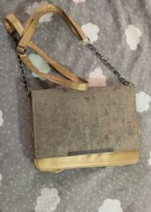 Sparkly Clutch Bag with Chain Strap
