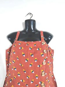 Brown Printed Jumpsuit (Women's)