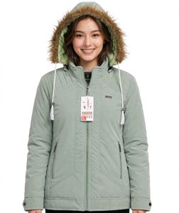 Men's Sage Green Fur Hood Winter Jacket XL | Pista