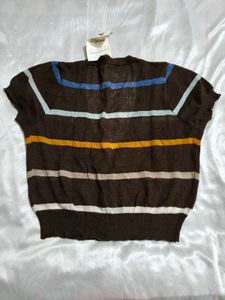 Striped Button-Up Cardigan