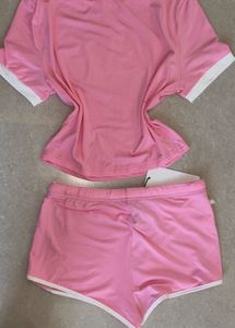 New Me Pink Co-ord Set (Top + Shorts) – With Tag