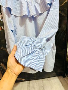 Chic Striped Ruffle Off-Shoulder Top