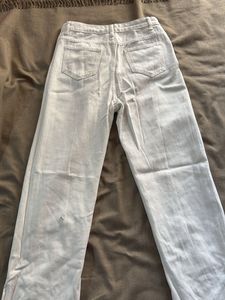 Light Wash Split Hem Wide Leg Jeans