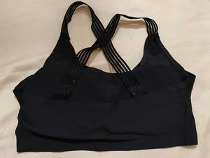 Padded Black Sports Bra with Criss-Cross Straps