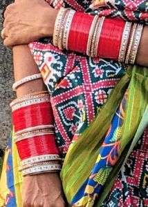 Vibrant Red & White Bangles Set