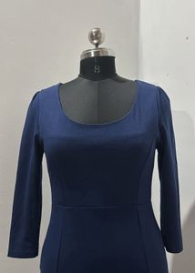 Navy Blue 3/4 Sleeve Dress