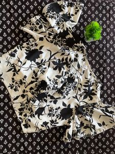 Black and White Printed Crop Top