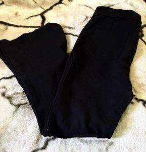 Trendy Black Flare Pants with Slits