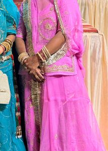 pink rajputi pure poshak