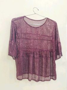 Sparkling Sequin Peplum Top