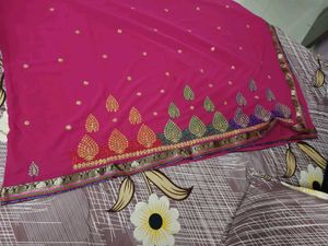 Vibrant Pink Embellished Saree
