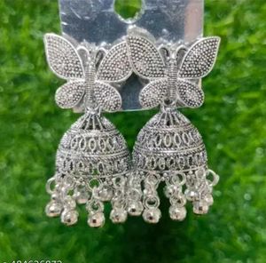 Combo Set Of 4 Oxidized Silver Jhumkis...