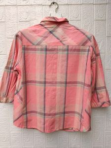 New with tag Korean Chic Embroidered Plaid Shirt