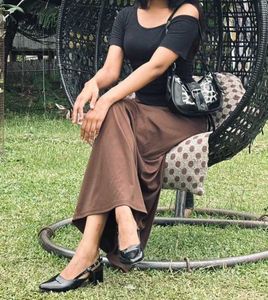 Long Brown Flowy Skirt