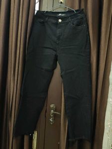 Black Frayed Hem Jeans