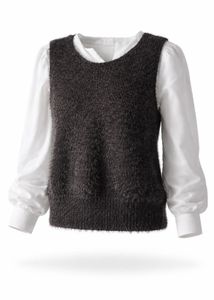 Fuzzy Black Sleeveless sweater