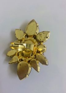 Statement Floral Ring with Crystals