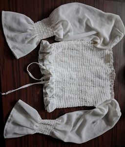 New Pinterest Aesthetic Smocked Front Tie Top