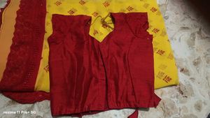 Yellow Saree with Red Border