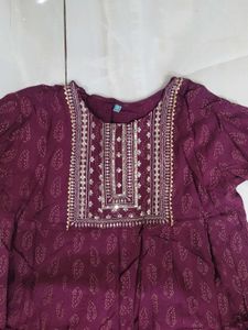 Beautiful Maroon Printed Kurta