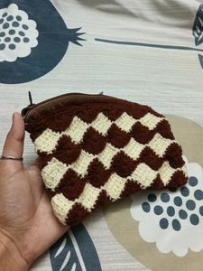 Handmade Crochet Woollen Casual Hand Wallet:Small