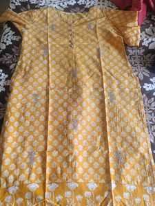 Stylish Yellow Kurta Set with White Pants