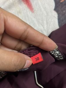 Burgundy Sheer Button-Down Top