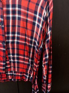 Red &amp; Blue Plaid Button-Up Shirt