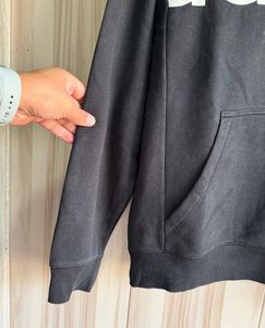 Adidas Black Big Logo Fleeced Hoodie