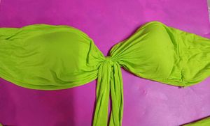 Hot Lime Green Strapless Bikini To