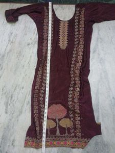Purple silk  touser kurti set