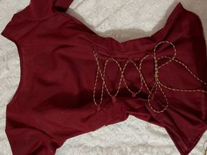 Elegant Maroon🥀 Short Kurta with Golden Embellish