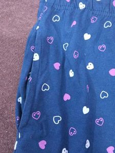 Cute Heart Print Navy Blue Shorts