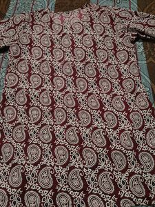 Maroon Paisley Print Kurta