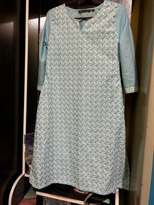 Avaasa Sky Blue Colour Straight Kurta Size XXL