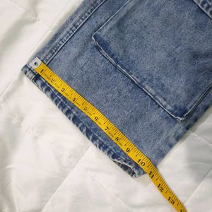 Baggy Blue Denim Cargo Pants