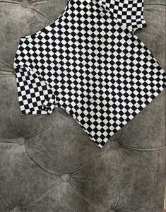 Checkerboard Mesh Crop Top