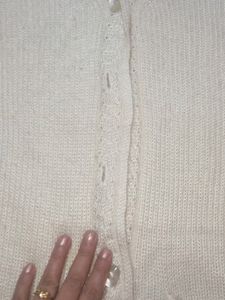 Montrex Cream Colour Cardigan Sweater For Women
