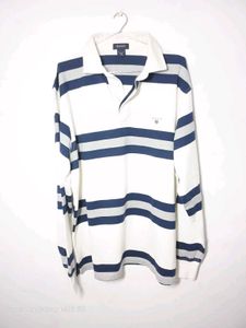 GANT Striped Long Sleeve Polo Shirt