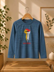 Cool Blue Long Sleeve Graphic Tee