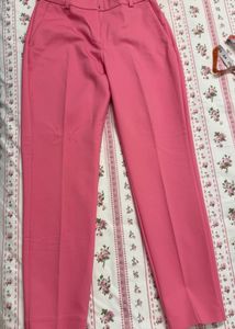 Hot Pink Tailored Straight Leg Trousers