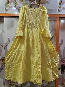 Yellow Embroidered Kurta